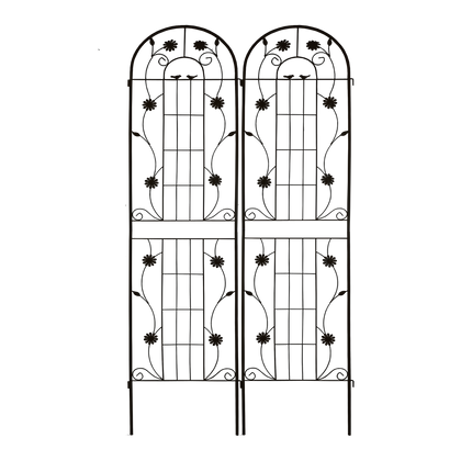 Room and Decor 2 Pack Rustproof Metal Garden Trellis, 86.7" Black