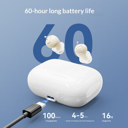 In-the-Ear Hearing Aid Pair — High-Capacity Charging Case, USB, Skin Tone | Très Elite