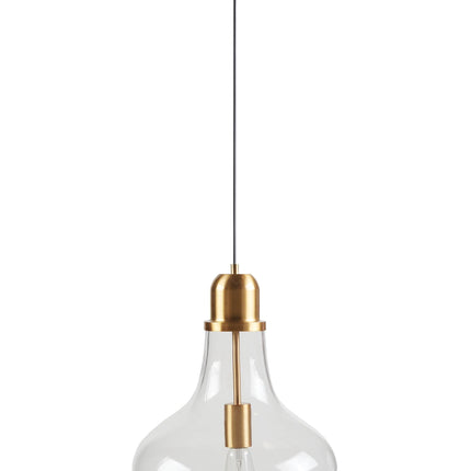 Room & Decor Bell Shaped Glass Pendant Light - Gold Finish, 13" Diamet