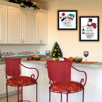 Deb Strain 2-Piece Snowman Wall Art Set - Framed, Multicolor Decor