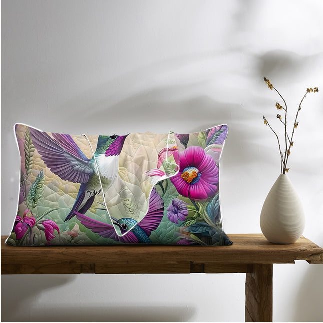 Peekaboo Studio Tropical Hummingbird Satin Pillowcases - Soft & Skin-F