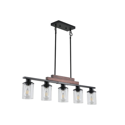 Room & Decor Farmhouse Industrial 5-Light Pendant, Adjustable Height,