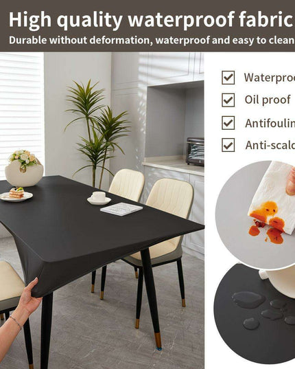 Sleek Black Waterproof Elastic Table Cover for Events and Outdoor Gatherings