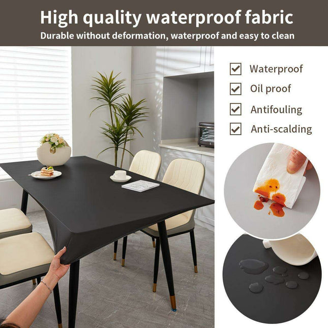 Sleek Black Waterproof Elastic Table Cover for Events and Outdoor Gatherings