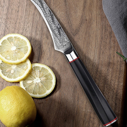 Japanese Damascus Steel Kitchen Fruit Knife AUS10 60HRC G10 Octagonal Handle