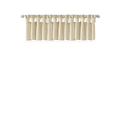 Room and Decor Lightweight Faux Silk Valance with Beads, 50x26