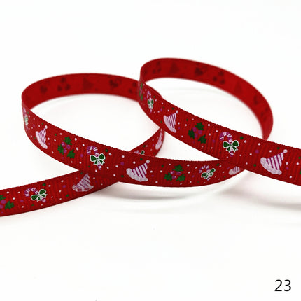 Peekaboo Studio Size 5 10mm Printed Grosgrain Christmas Ribbon - Durab