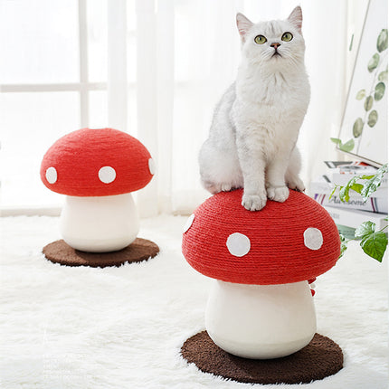 Red Poisonous Mushroom Cat Scratch Board Sisal Cat Toy Umbrella Design