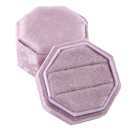 Octagon Ring Box Flannel Cloth Cloth Italian Velvet Pair Ring Jewelry