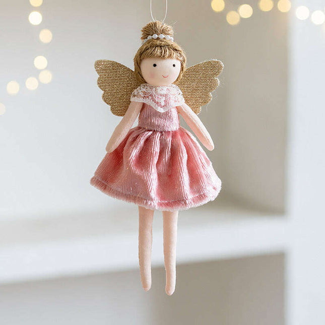 Christmas Decoration High-grade Flannel Ankle-tied Girl Angel Small Pendant