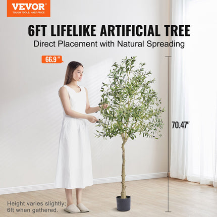 Peekaboo Studio 6FT Faux Olive Tree - Lifelike, Low-Maintenance Decor