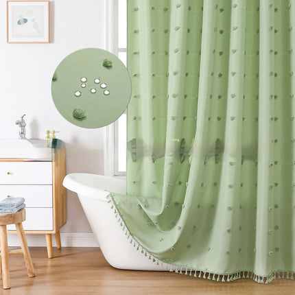 Polyester Hydrangea Cut Shower Curtain - Solid Color Modern Style