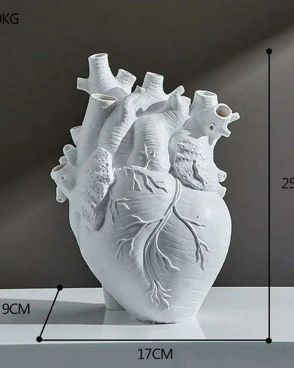 Anatomical Heart Artistry Resin Vase - Unique Home Accent Decor