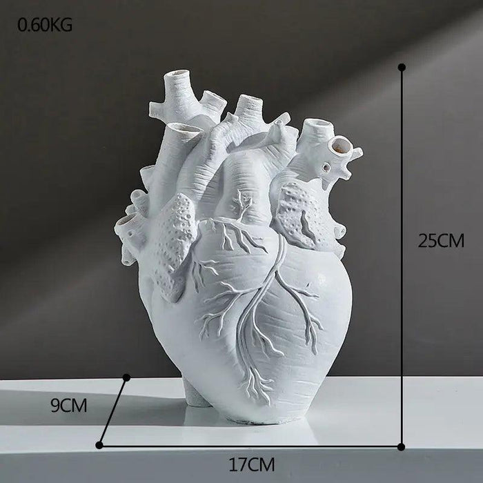 Heart-Shaped Resin Flower Vase - Artistic Home Decor Statement