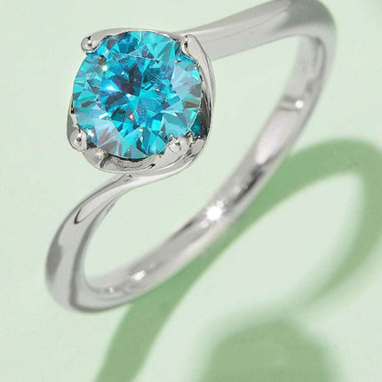 Dazzling 1 Carat Moissanite Sterling Silver Solitaire Ring Set with Certification.