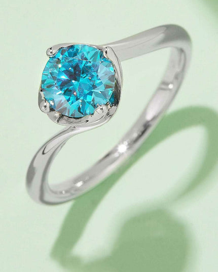 Dazzling 1 Carat Moissanite Sterling Silver Solitaire Ring Set with Certification.