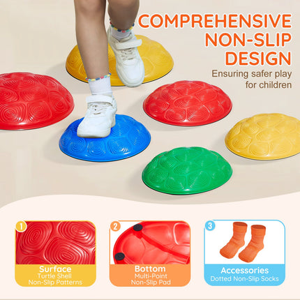 Peekaboo Studio VEVOR Kids Balance Stepping Stones - 6 PCS, Indoor/Out