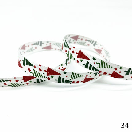 Peekaboo Studio Size 5 10mm Printed Grosgrain Christmas Ribbon - Durab