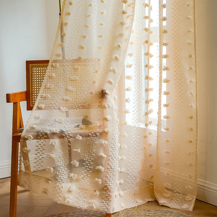Bohemian Tufted Floral Curtain | 5 Colours, 12 Widths, 132cm Drop