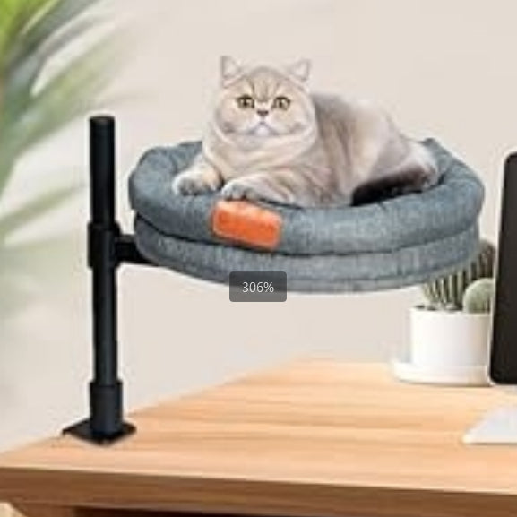 Circular Fabric Cat Bed – Stylish, Cushioned Design