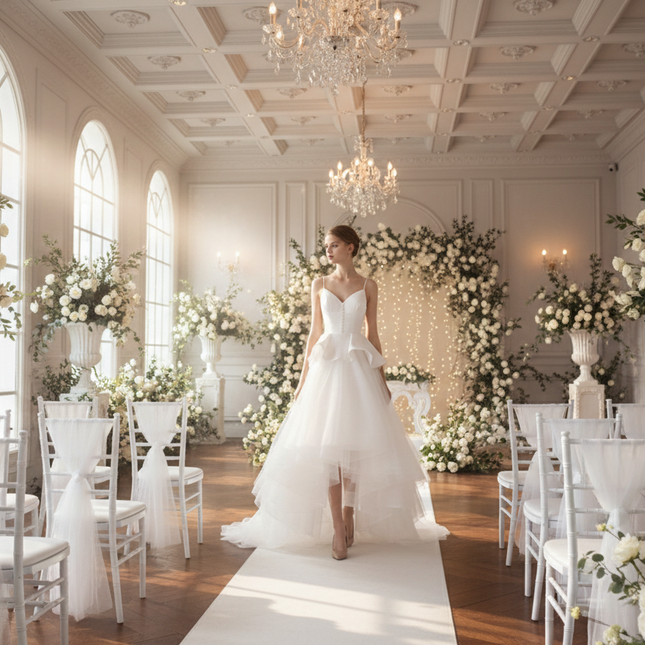 Peekaboo Studio Plus Size Wedding Dress with Elegant Lace Details