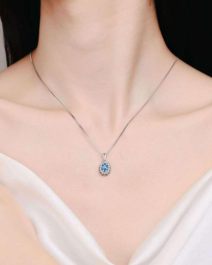 Radiant Elegance Lab-Created Diamond Necklace with Moissanite Highlights