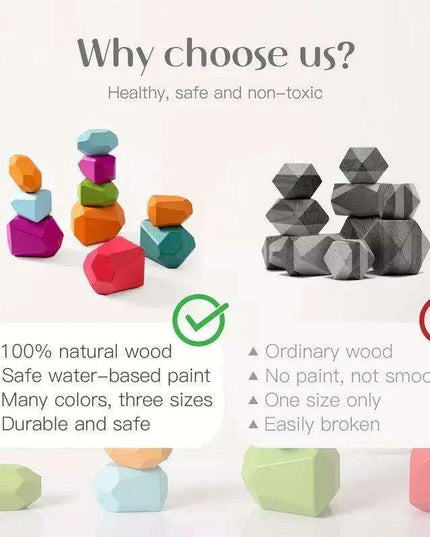 Colorful Wooden Building Blocks Kit for Creative Learning and Logical Development