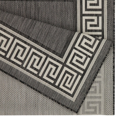 Sunshine Gc HAR2002 Anthracite 7'10" x 10'3" Indoor/Outdoor Rug, Durab
