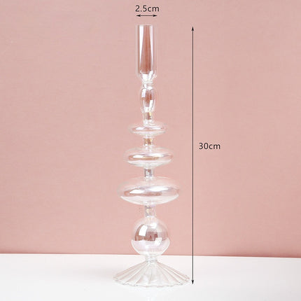 Colorful Glass Candle Holder For Living Room Table Decoration Gift