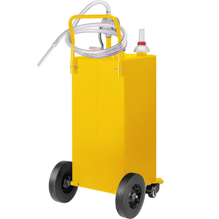 VEVOR 30 Gallon Fuel Caddy with Manual Transfer Pump & 4 Wheels, Yello