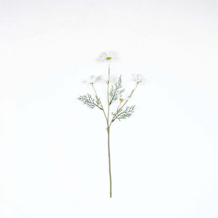 AliKopy 6 White Artificial Silk Daisy Flower Stems - Realistic & Durab