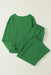 Dark Green Ultra Loose Textured 2pcs Slouchy Outfit