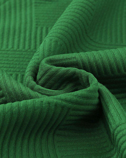 Elegant Green Textured Loungewear Set with Comfy Wide-Leg Pants