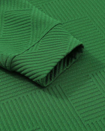 Elegant Green Textured Loungewear Set with Comfy Wide-Leg Pants