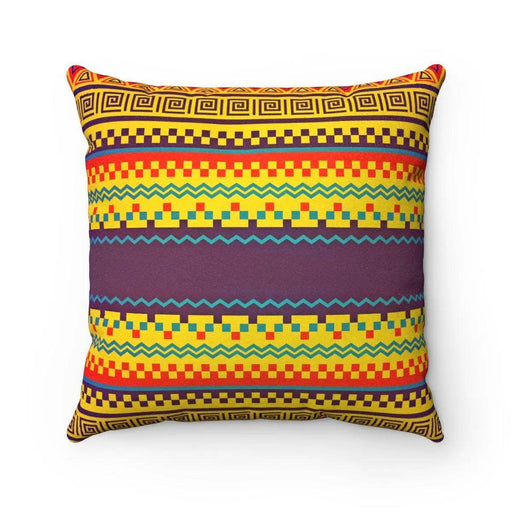Dark Purple Faux suede 2 in 1 tribal decorative pillow w/insert - Très Elite