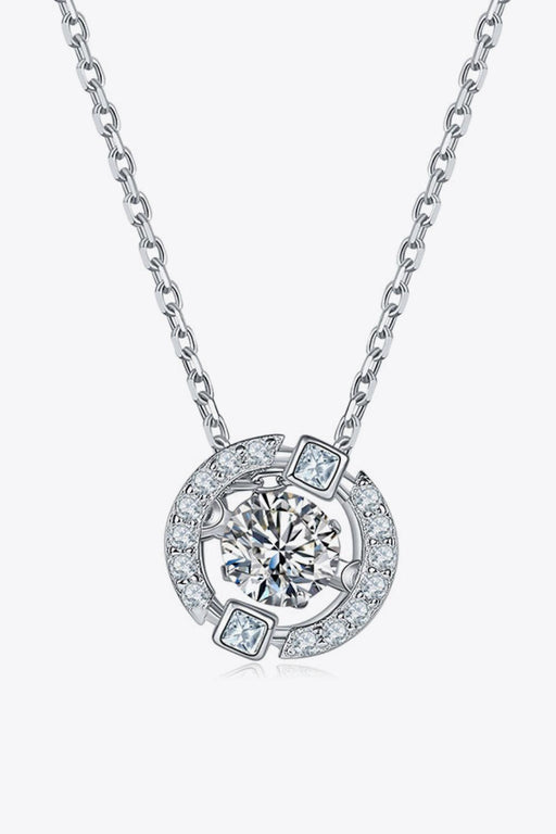 Dazzling Moissanite and Zircon Accent Platinum-Plated Necklace