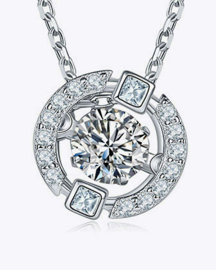 Dazzling Moissanite and Zircon Accent Sterling Silver Necklace
