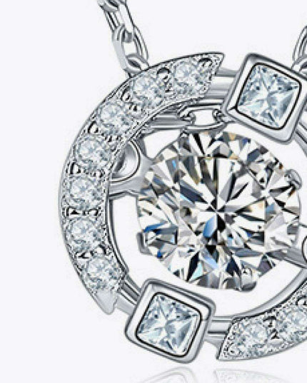 Dazzling Moissanite and Zircon Accent Sterling Silver Necklace