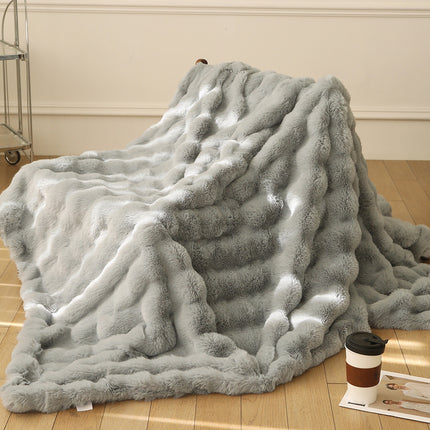 Peekaboo Studio Thickened Velvet Rabbit Bubble Carpet Blanket Quilt