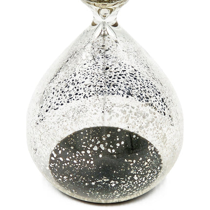 Peleus 30-Minute Antique Black Glass Hourglass with Black Sand