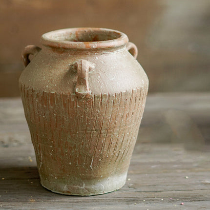 Vintage Earthenware Ceramic Vase With Mosaic Surface In Plain Pattern