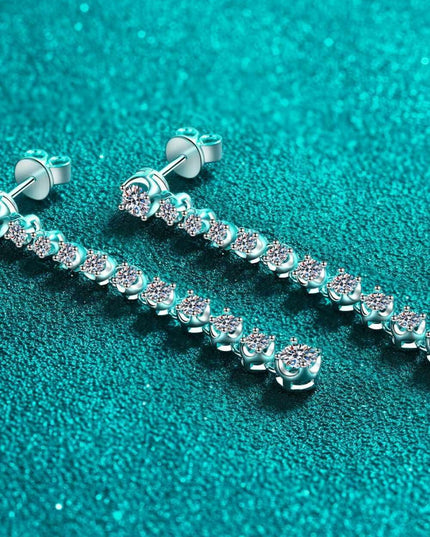 Opulent 1.18 Carat Lab-Created Diamond Sterling Silver Drop Earrings