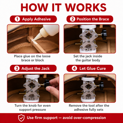 Acoustic Guitar Soundboard Repair Jack — Magnetic Bracing Support Tool Guitar Accessories large-guitar-soundboard-back-crack-repair-support-jack-magnetic-bracing-repair-tool-for-acoustic-wood-guitar-restoration Musical Instruments > Instrument Accessories > String Instrument Accessories > Guitar Accessories > Guitar Repair & Maintenance Tools