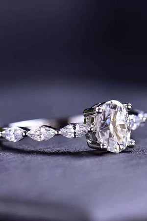 1 Carat Moissanite Oval Ring-Trendsi-Silver-5-Très Elite