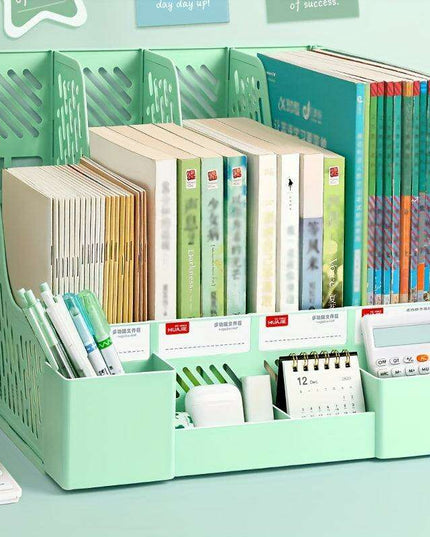 4-Compartment Desk Organizer with Built-in Pen Holder