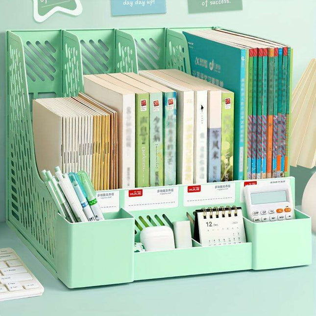 4-Compartment Desk Organizer with Built-in Pen Holder