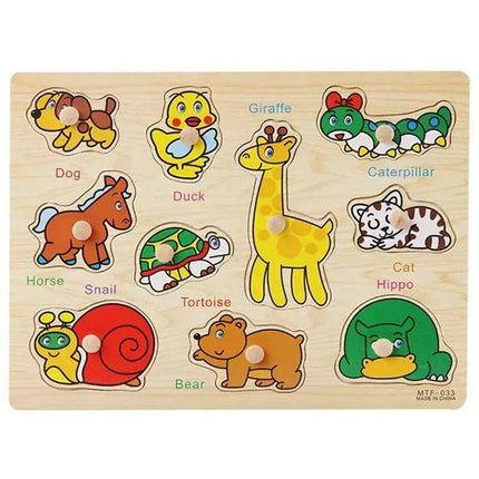 Interactive Montessori Wooden Puzzle Set - Fun Learning Toy for Early Childhood Development
