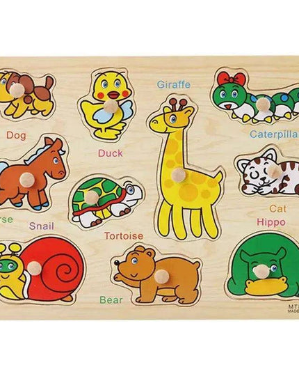 Interactive Montessori Wooden Puzzle Set - Fun Learning Toy for Early Childhood Development