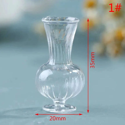 Hanging Mini Glass Vase Wind Chimes with Mini Flower Decor for Home and Dollhouse