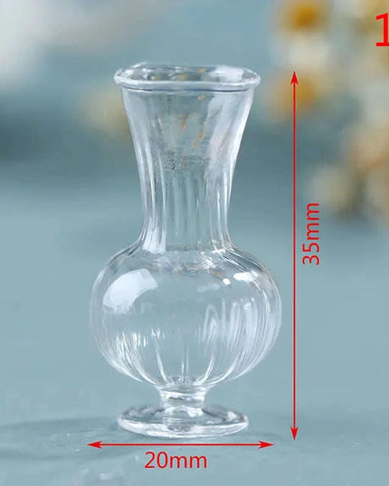 Hanging Mini Glass Vase Wind Chimes with Mini Flower Decor for Home and Dollhouse